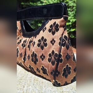 Apt. 9 Vintage Style Black and Gold Floral Clutch